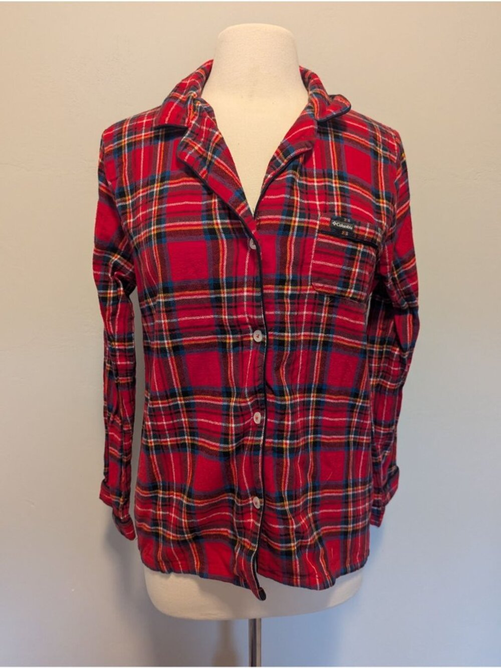 Columbia women's Plaid Flannel Medium Top Western Cowgirl Rodeo Coastal Heritage